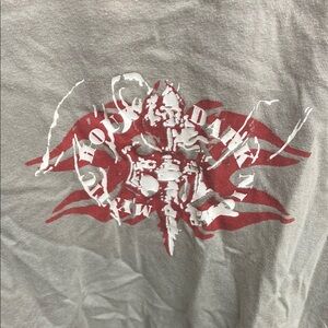 VTG Blend of America Gray Graphic T-Shirt with Red and White Design